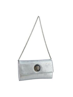 Authentic TIFFANY&Co. Chain Shoulder Bag Leather Silver